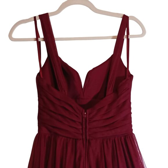City Studio Juniors Emma Mesh Padded Bust Evening Dress in Merlot Red,‎ Size 3 - Picture 5 of 13